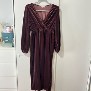Cross Your Mind Plum Velvet Maxi Dress